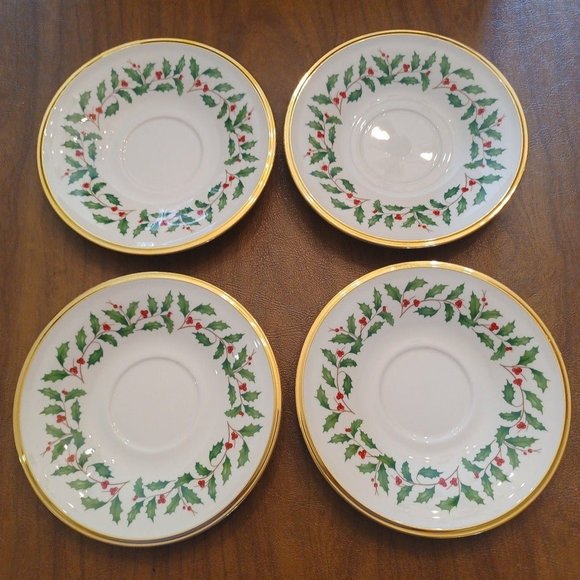 Lenox Holiday Saucers - Set of 4 - NEW - Picture 1 of 3